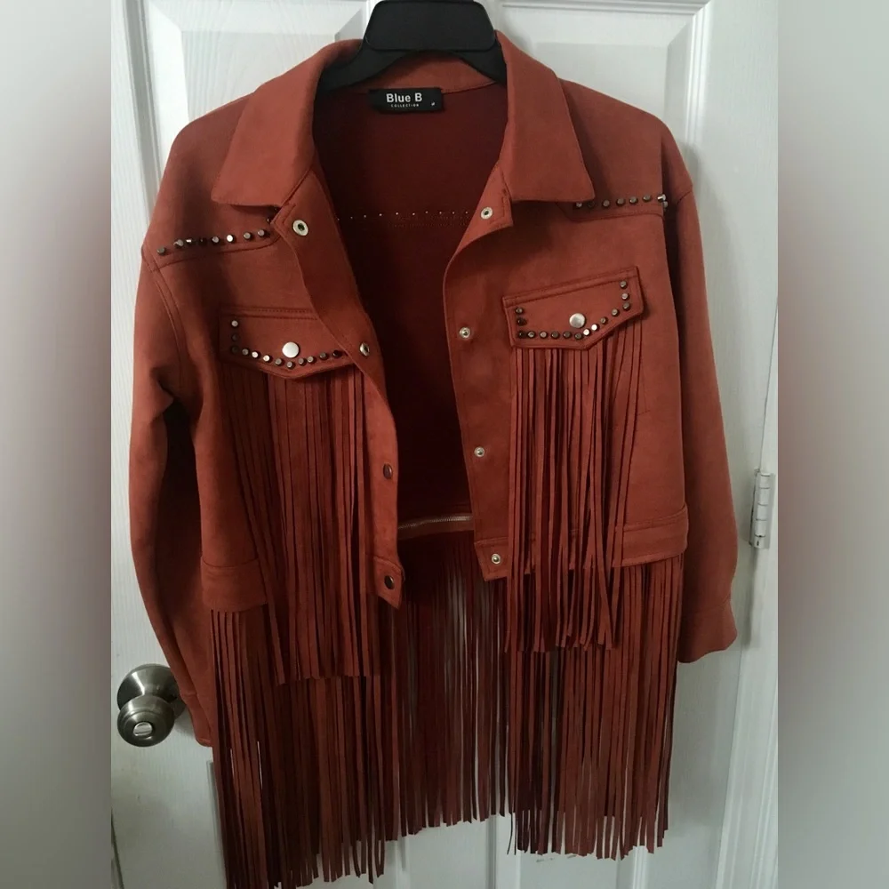 Blue B Women's Rust Fringe Jacket - Picture 1 of 5